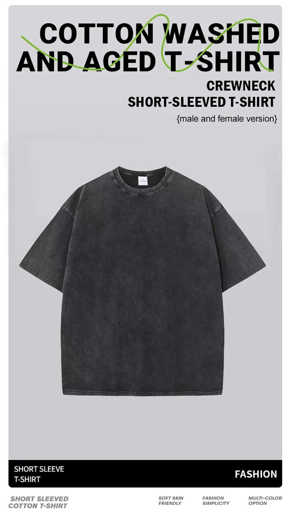 Retro Heavyweight T-Shirt-Gray / S 45-55KG