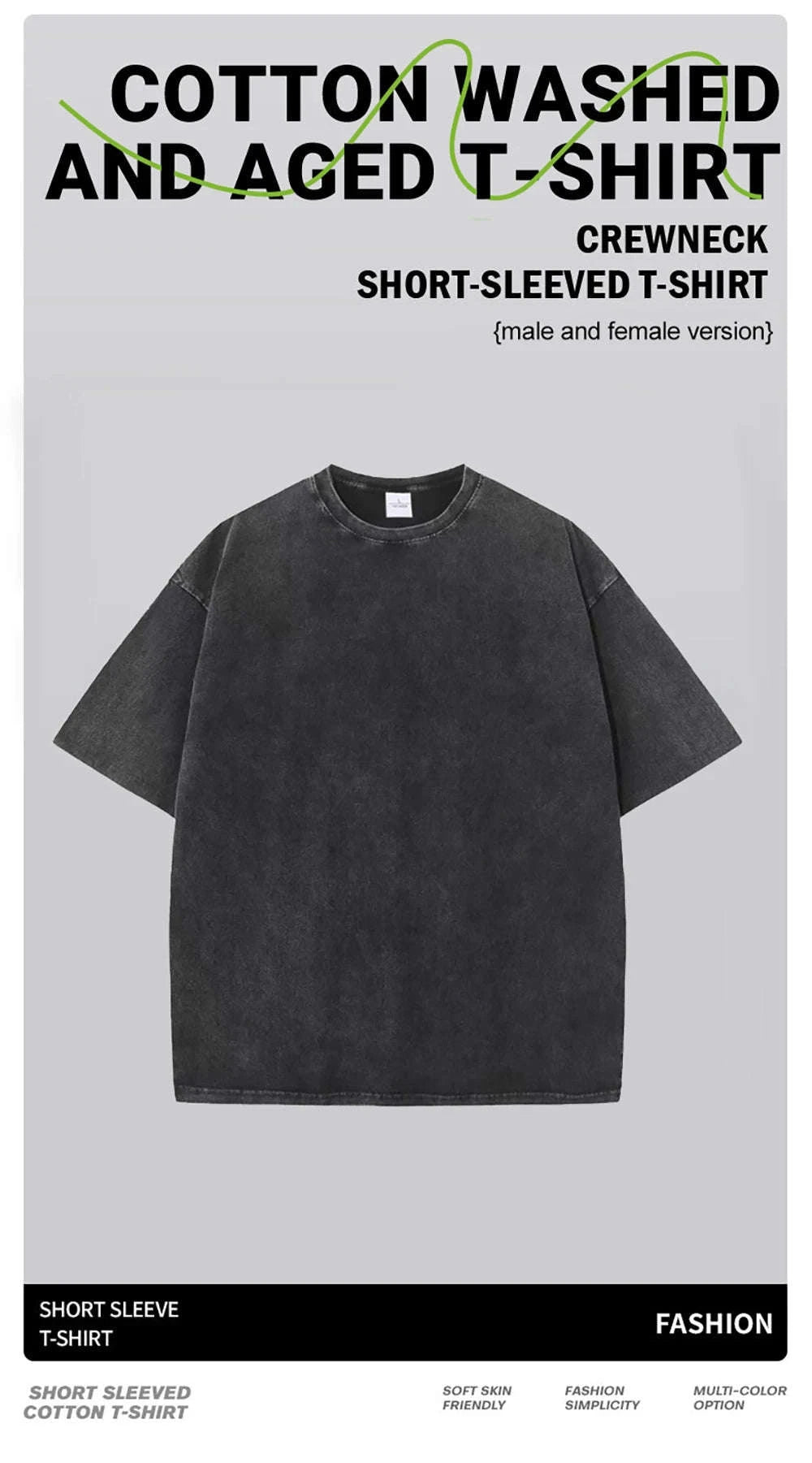 Retro Heavyweight T-Shirt-Gray / S 45-55KG