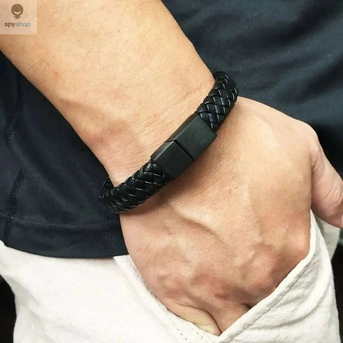 Retro Men's Leather Bracelet – Timeless Style and Rugged Everyday Wear-Black / 20cm / black