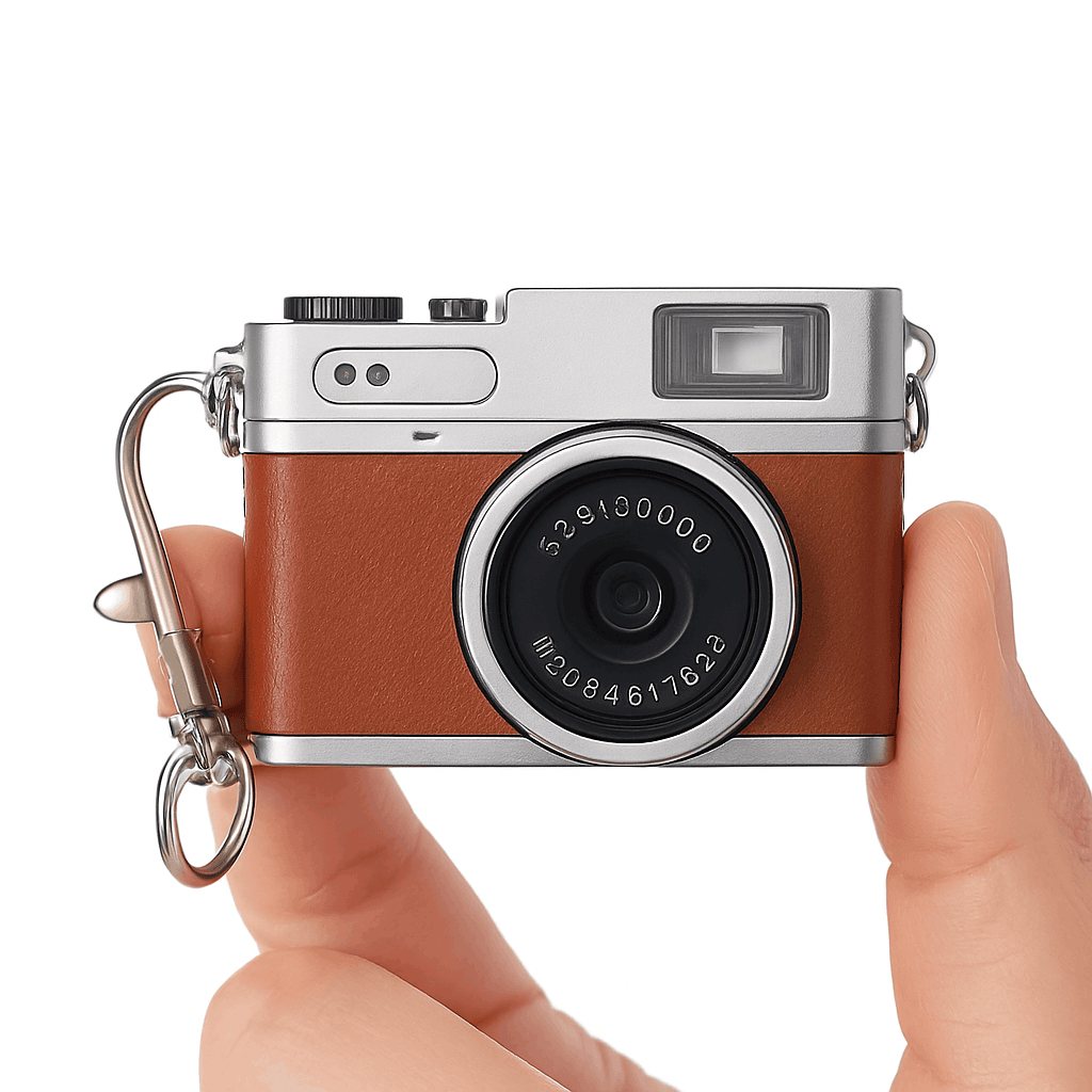 Retro Mini Digital Camera with 1080P Video and LED Fill Light-S150 Brown