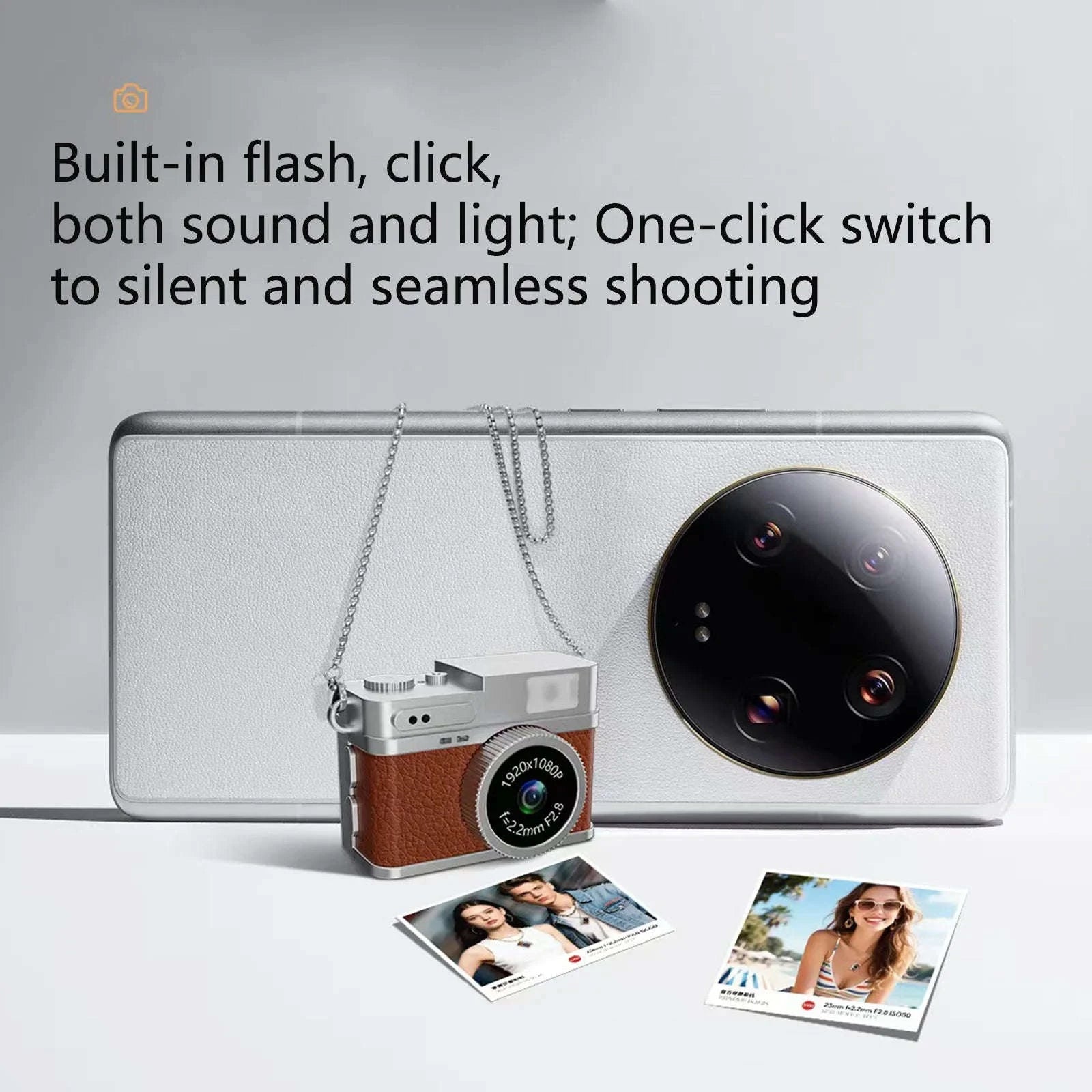 Retro Mini Digital Camera with 1080P Video and LED Fill Light-S150 Brown