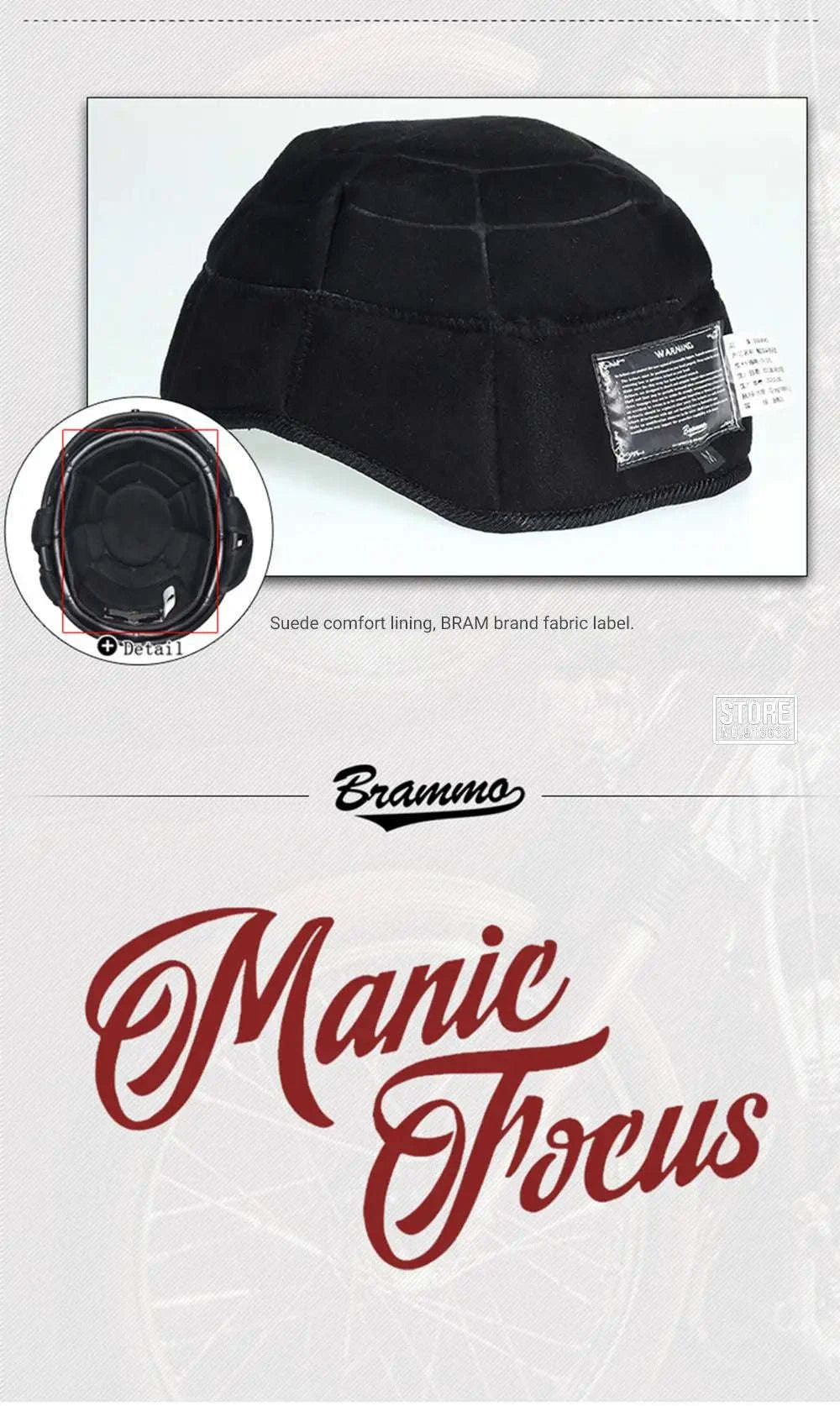 Retro Motorcycle Half Helmet with HD Lens-535 Glasses BK / XL