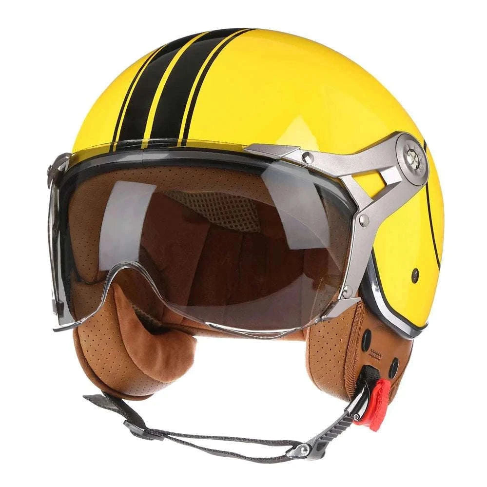 Retro Open Face Motorcycle Helmet 3/4 ABS Lightweight 1kg-7 / China Mainland / M