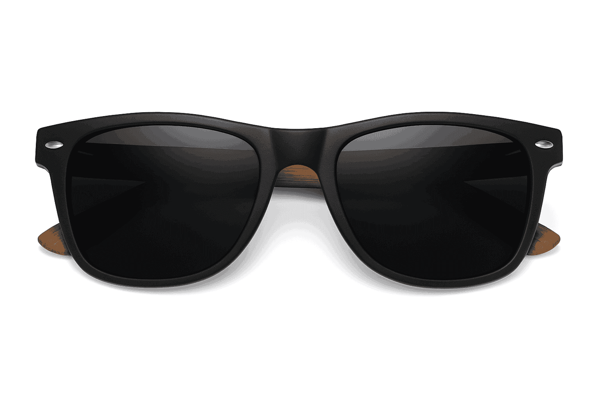 Retro Walnut Wood Polarized Sunglasses UV400 Anti-Blue Pilot Style-Anti Blue