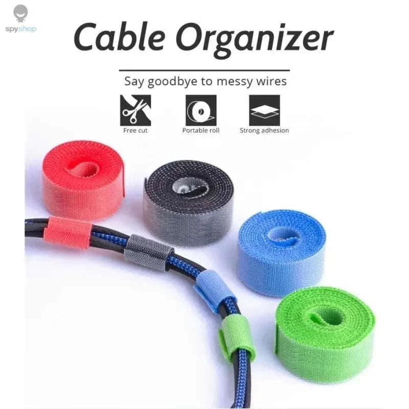 Reusable Cable Organizer Tape for Neat, Tangle-Free Cords-Black-3m