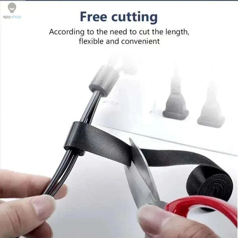 Reusable Cable Organizer Tape for Neat, Tangle-Free Cords-Black-3m