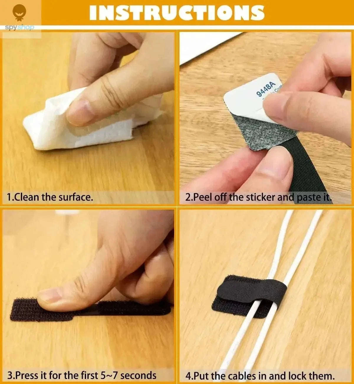 Reusable Cable Ties for Neat, Adjustable Cable Organization-10PCS Grey