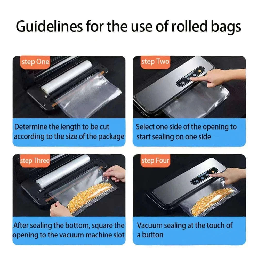 Reusable Food Vacuum Sealer Bags Roll for Meal Prep & Sous Vide-1 Rolls / 12cm x 500cm