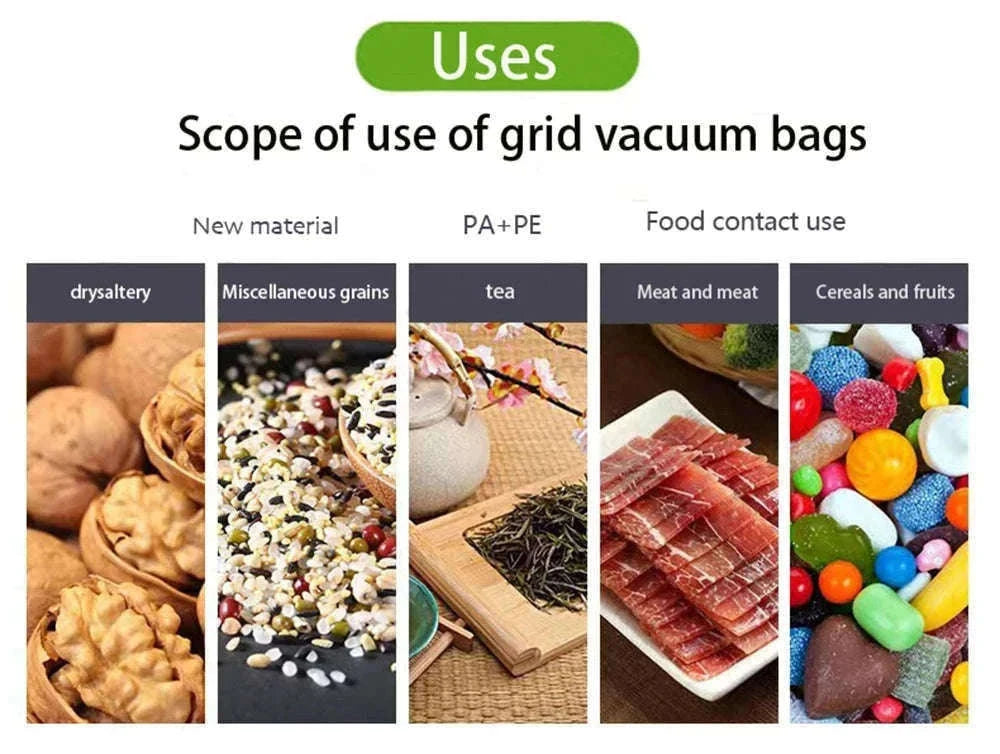 Reusable Food Vacuum Sealer Bags Roll for Meal Prep & Sous Vide-1 Rolls / 12cm x 500cm