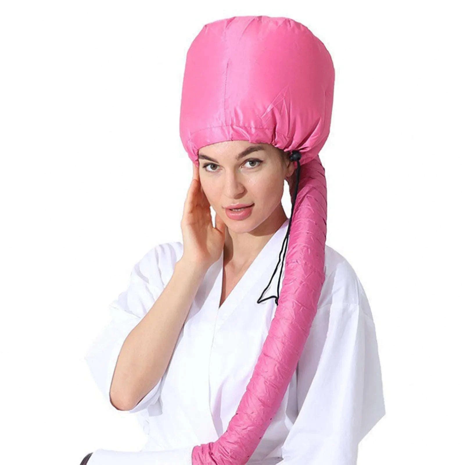 Reusable Hair Dryer Steamer Cap for Drying and Deep Conditioning-Silver gray