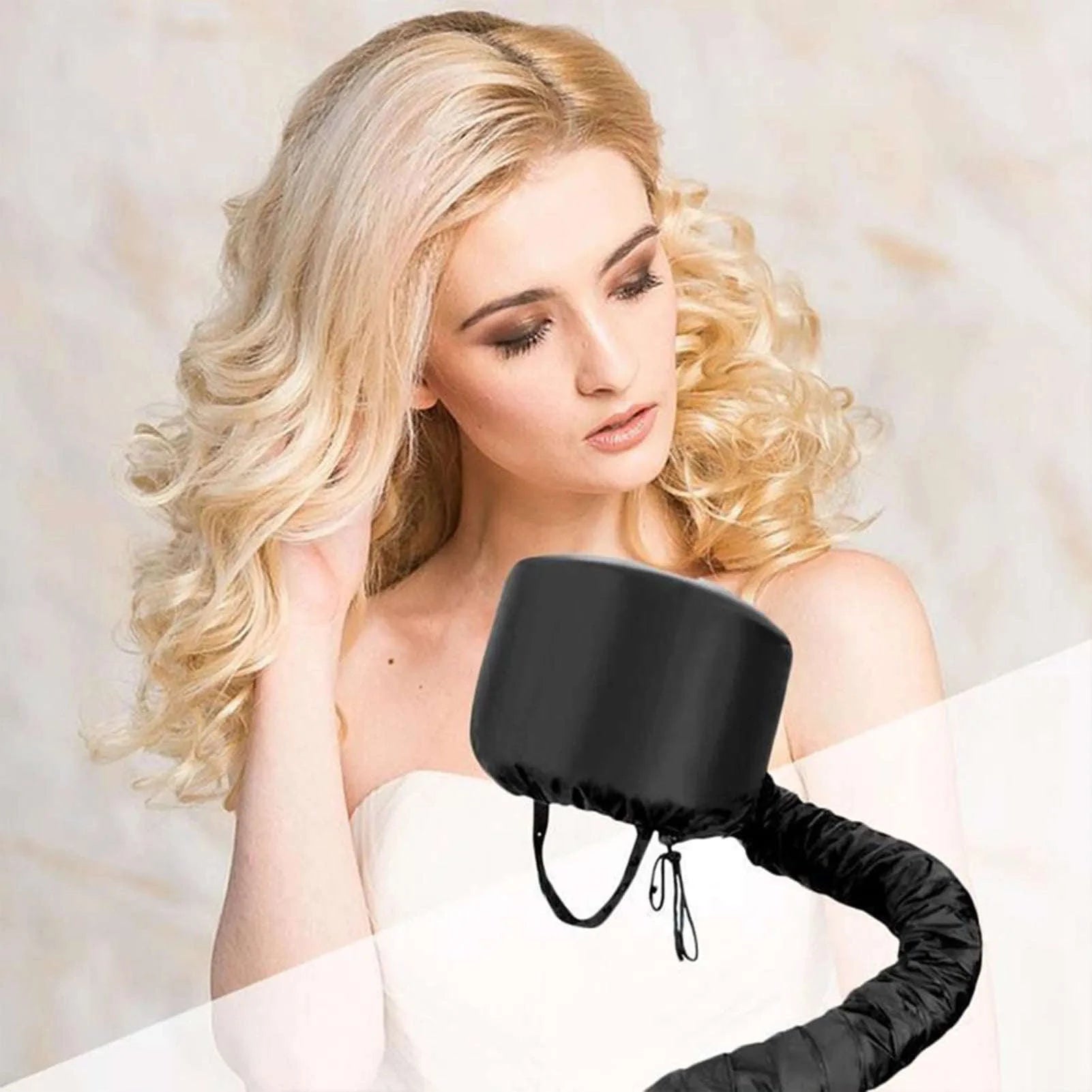 Reusable Hair Dryer Steamer Cap for Drying and Deep Conditioning-Silver gray