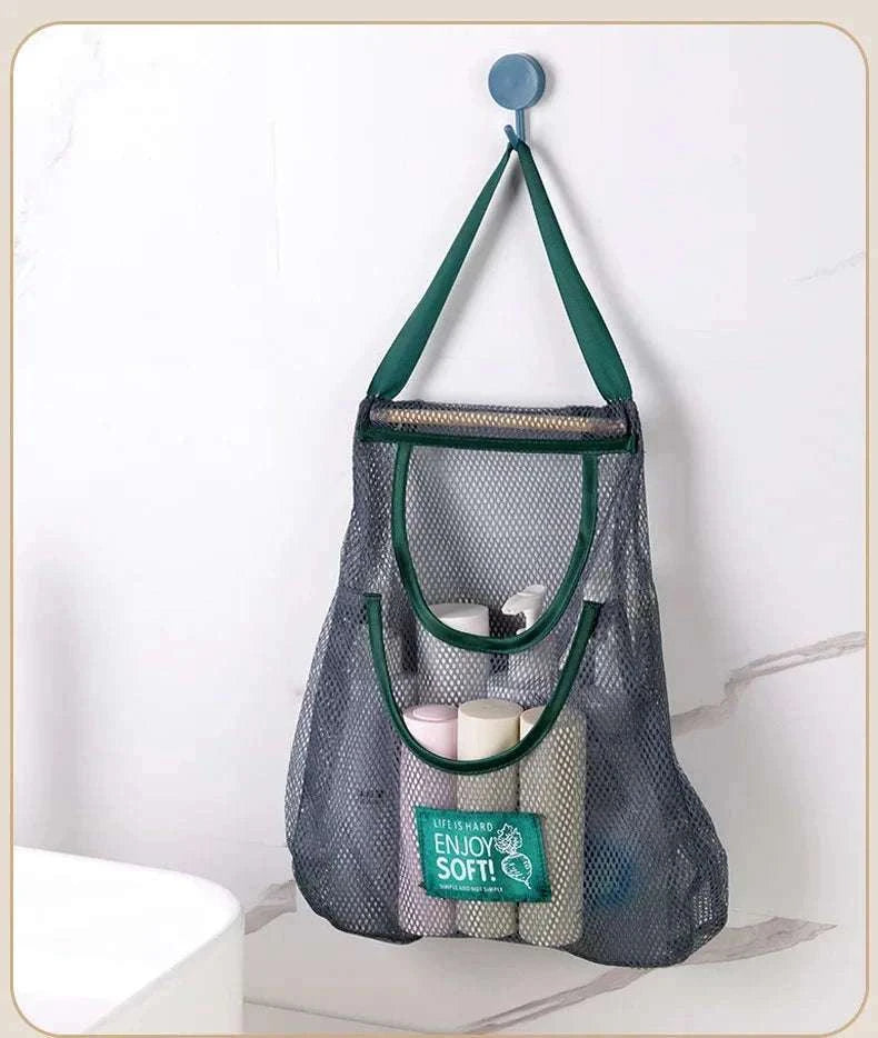 Reusable Hanging Mesh Storage Bag for Fresh Produce-