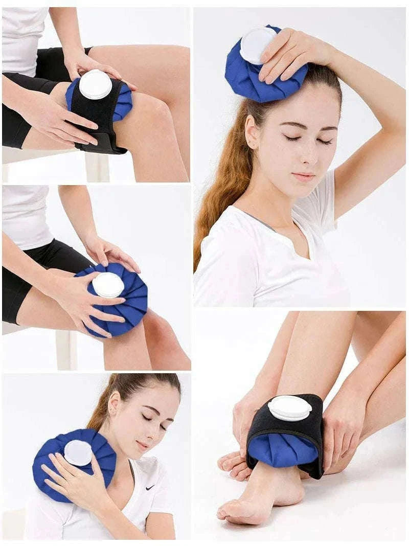 Reusable Hot & Cold Therapy Ice Bag Set (3 Sizes) for Pain Relief-Blue / 6 inch