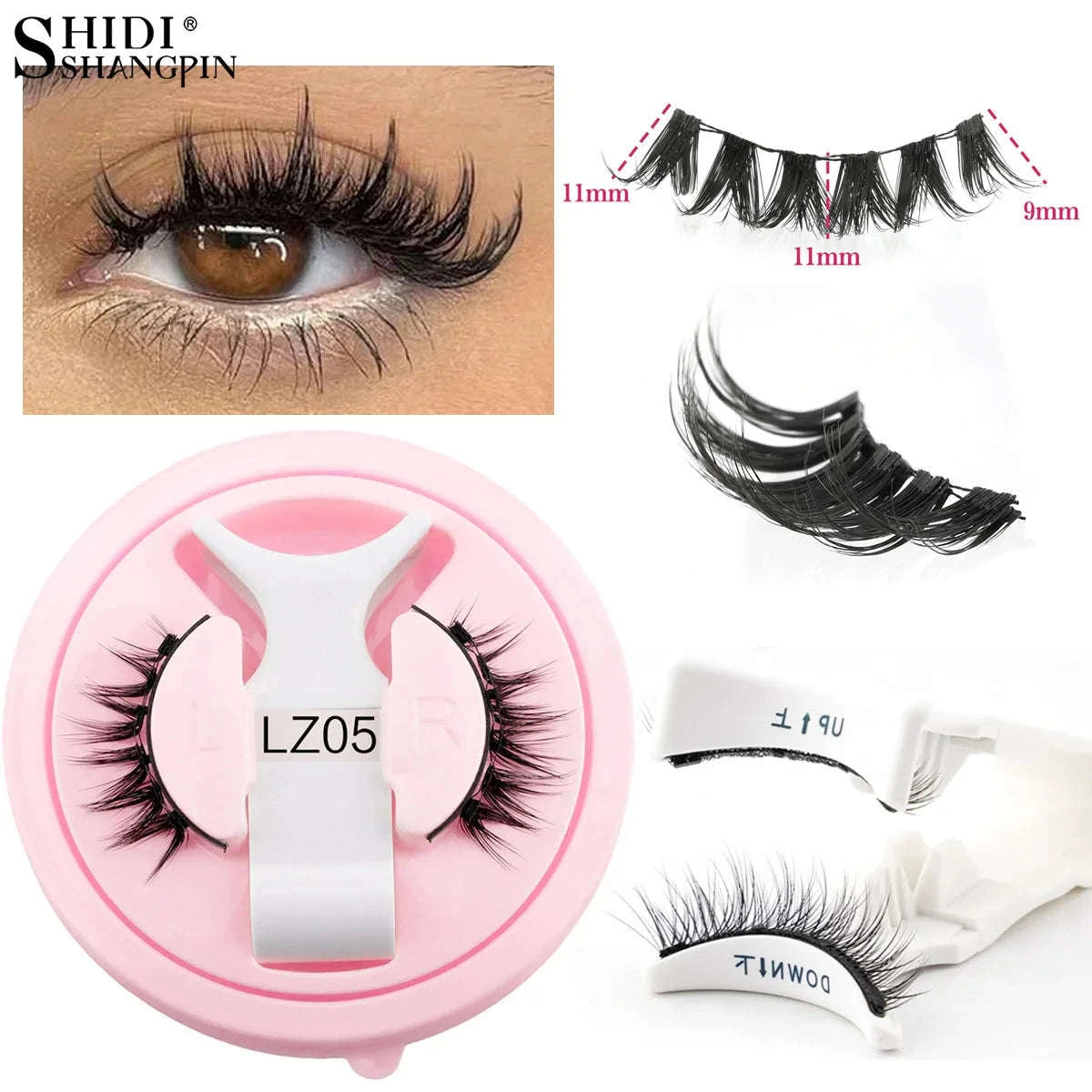 Reusable Magnetic False Eyelashes with Applicator Tweezers Set-1 Pair LZ04