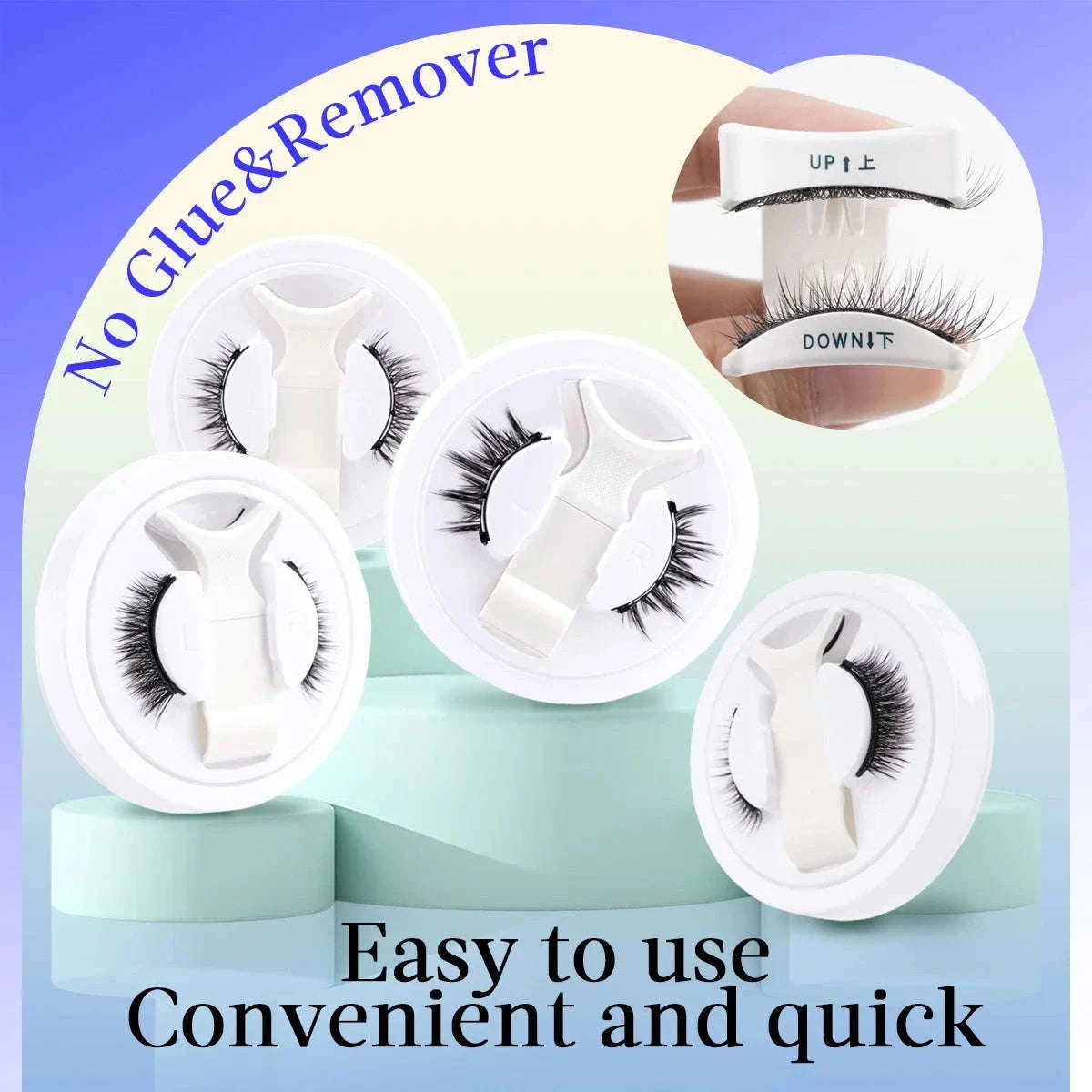 Reusable Magnetic False Eyelashes with Applicator Tweezers Set-1 Pair LZ04