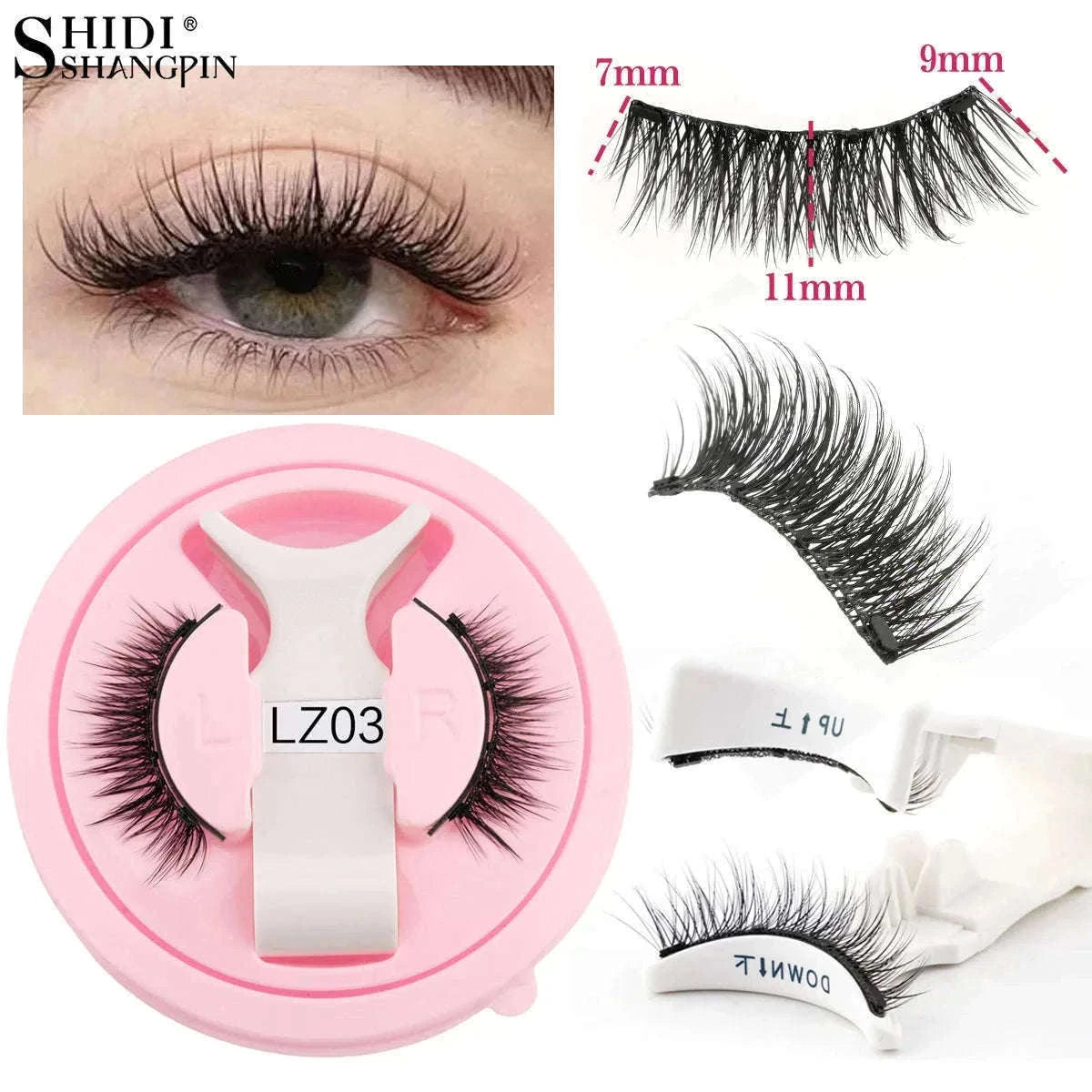 Reusable Magnetic False Eyelashes with Applicator Tweezers Set-1 Pair LZ04