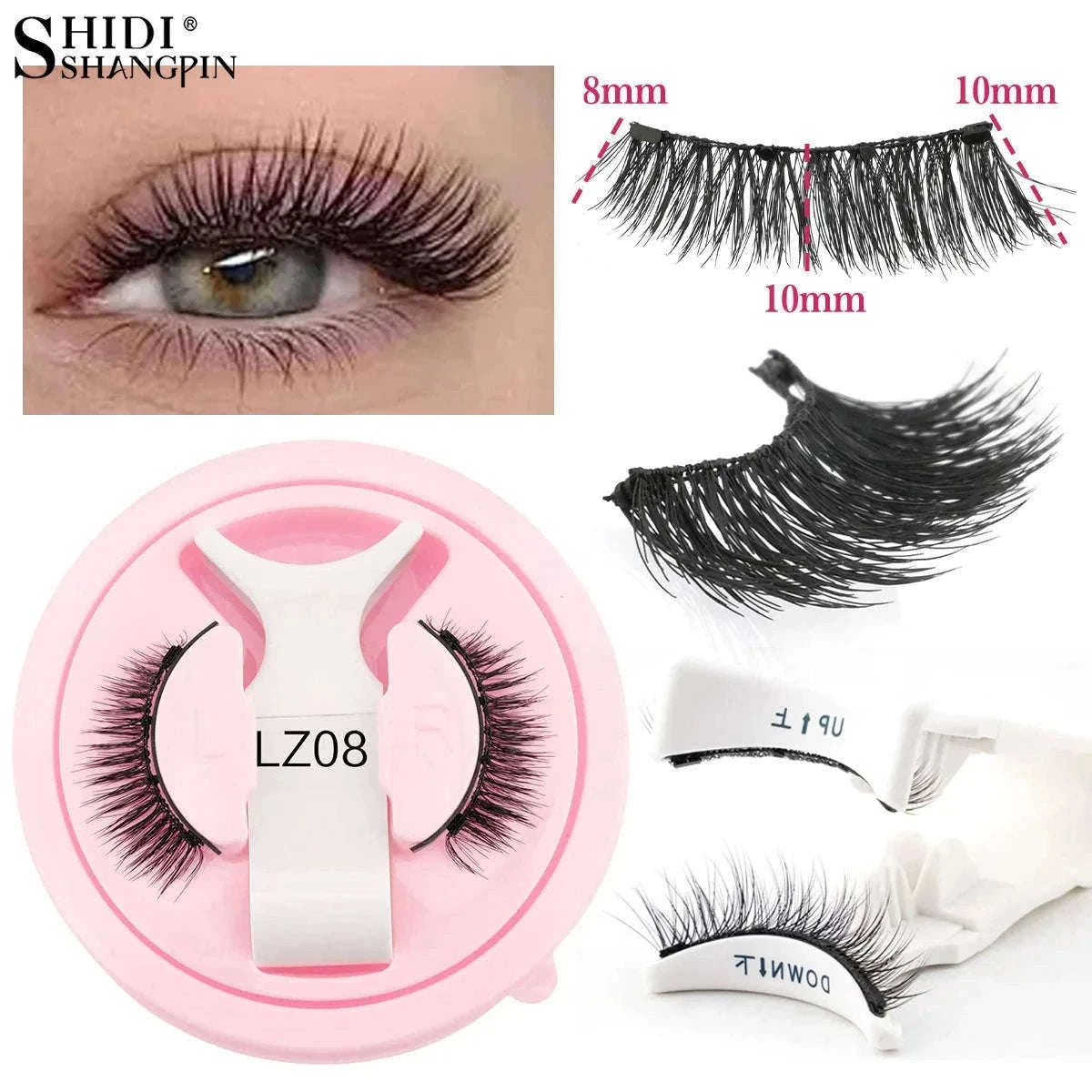 Reusable Magnetic False Eyelashes with Applicator Tweezers Set-1 Pair LZ04