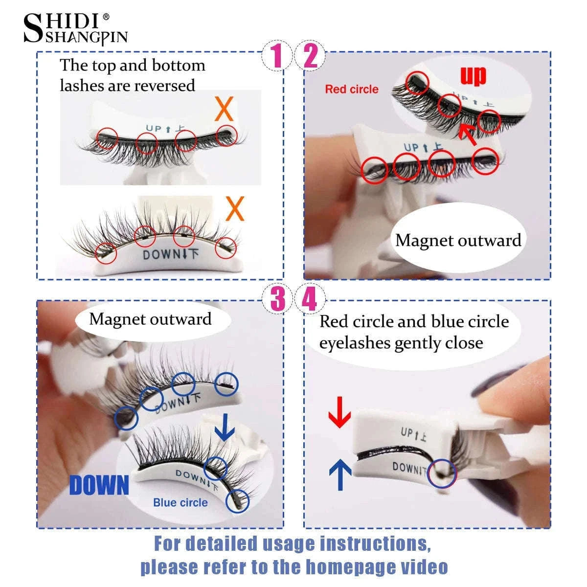 Reusable Magnetic False Eyelashes with Applicator Tweezers Set-1 Pair LZ04