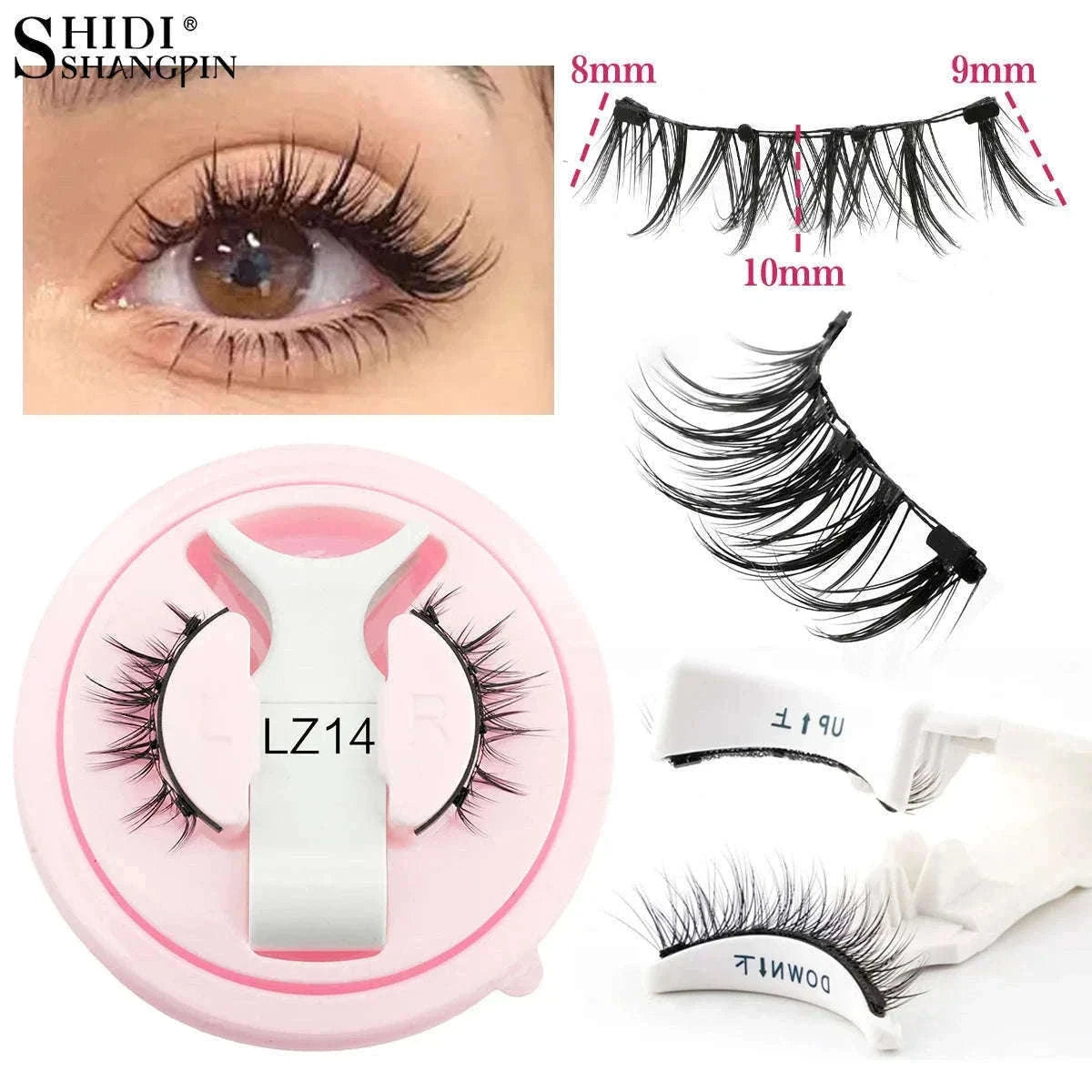 Reusable Magnetic False Eyelashes with Applicator Tweezers Set-1 Pair LZ04