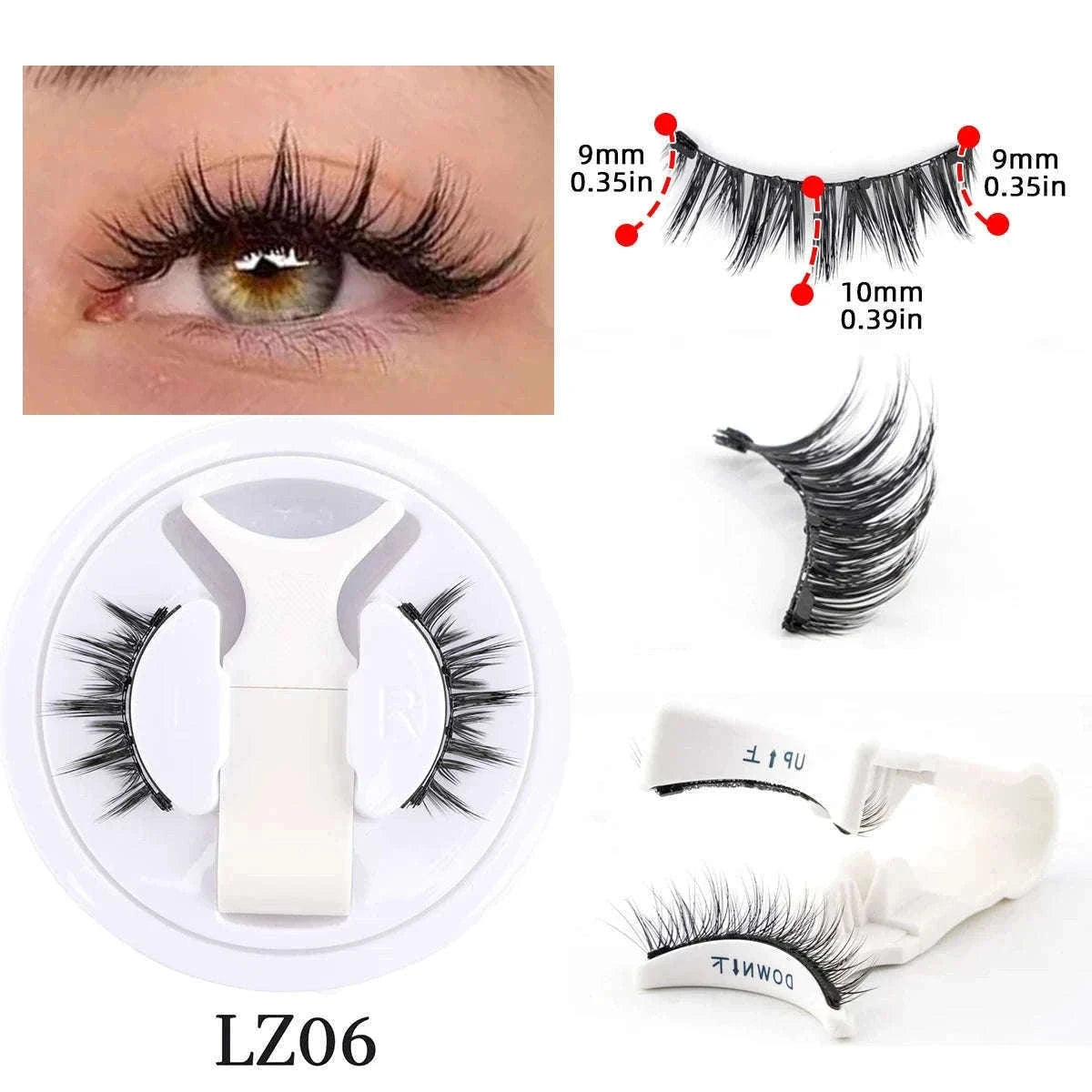Reusable Magnetic False Eyelashes with Applicator Tweezers Set-1 Pair LZ04