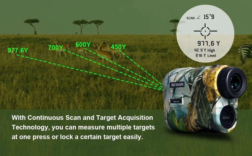 REVASRI Hunting Laser Rangefinder 1000 Yards with Rechargeable Battery-camo rangefinder / 1000m
