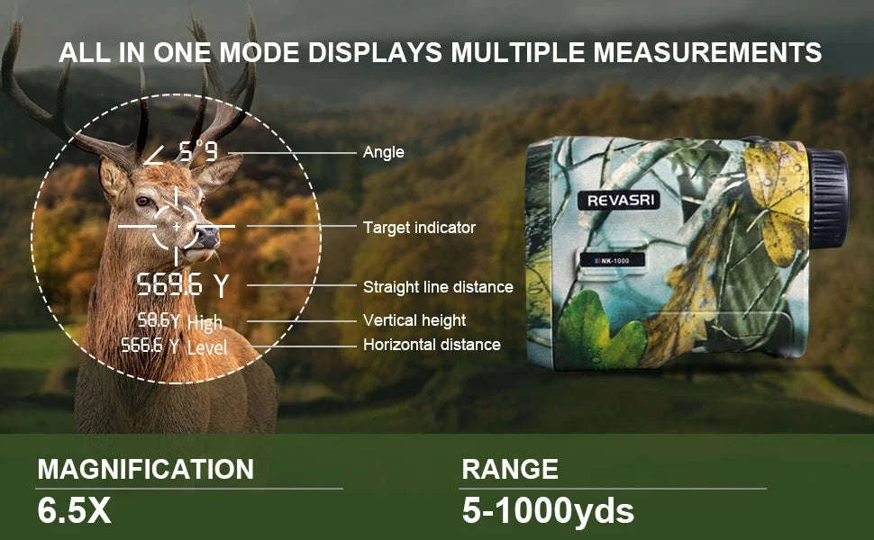 REVASRI Hunting Laser Rangefinder 1000 Yards with Rechargeable Battery-camo rangefinder / 1000m