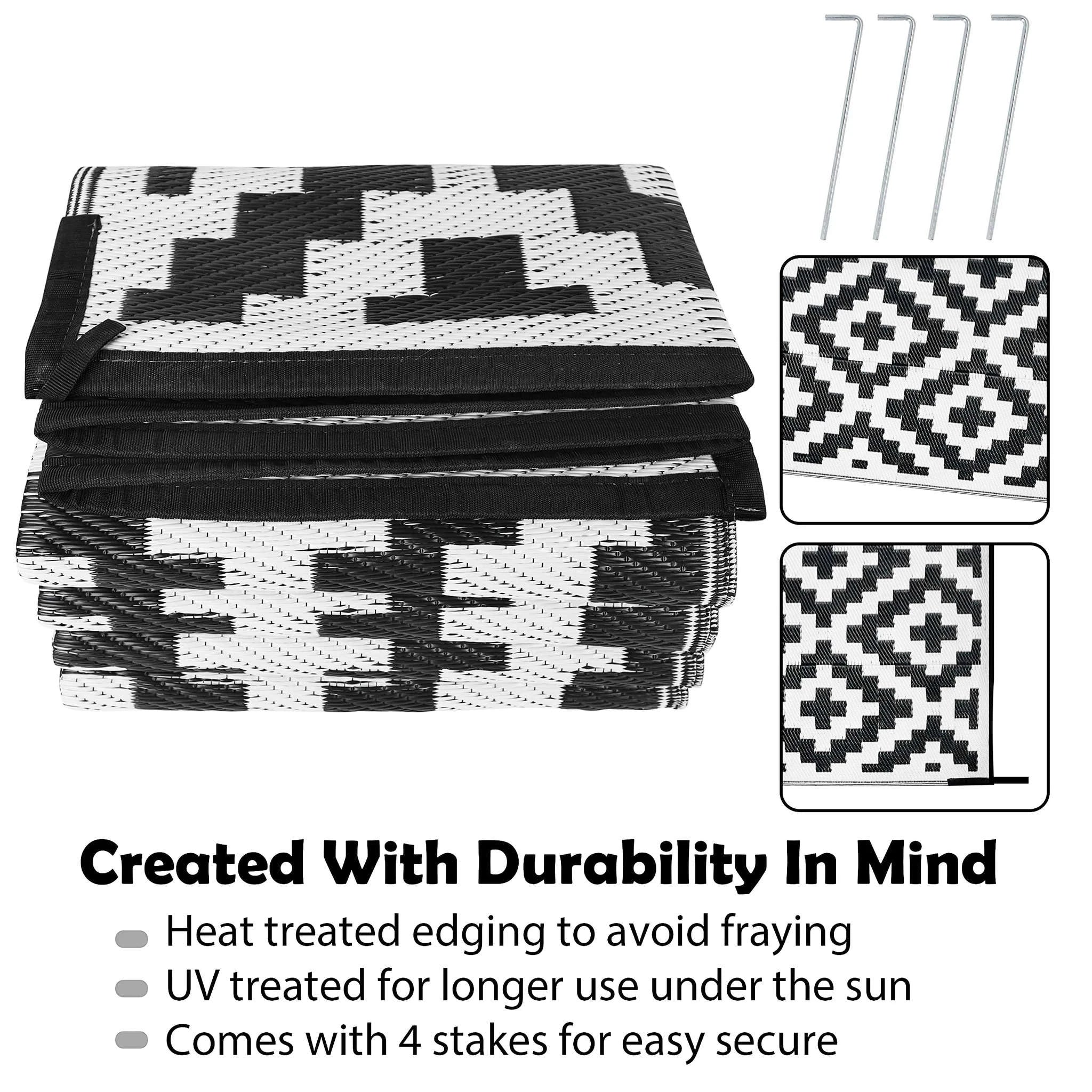 Reversible Outdoor Rug for Camping, Patio and Picnic Use-Rug