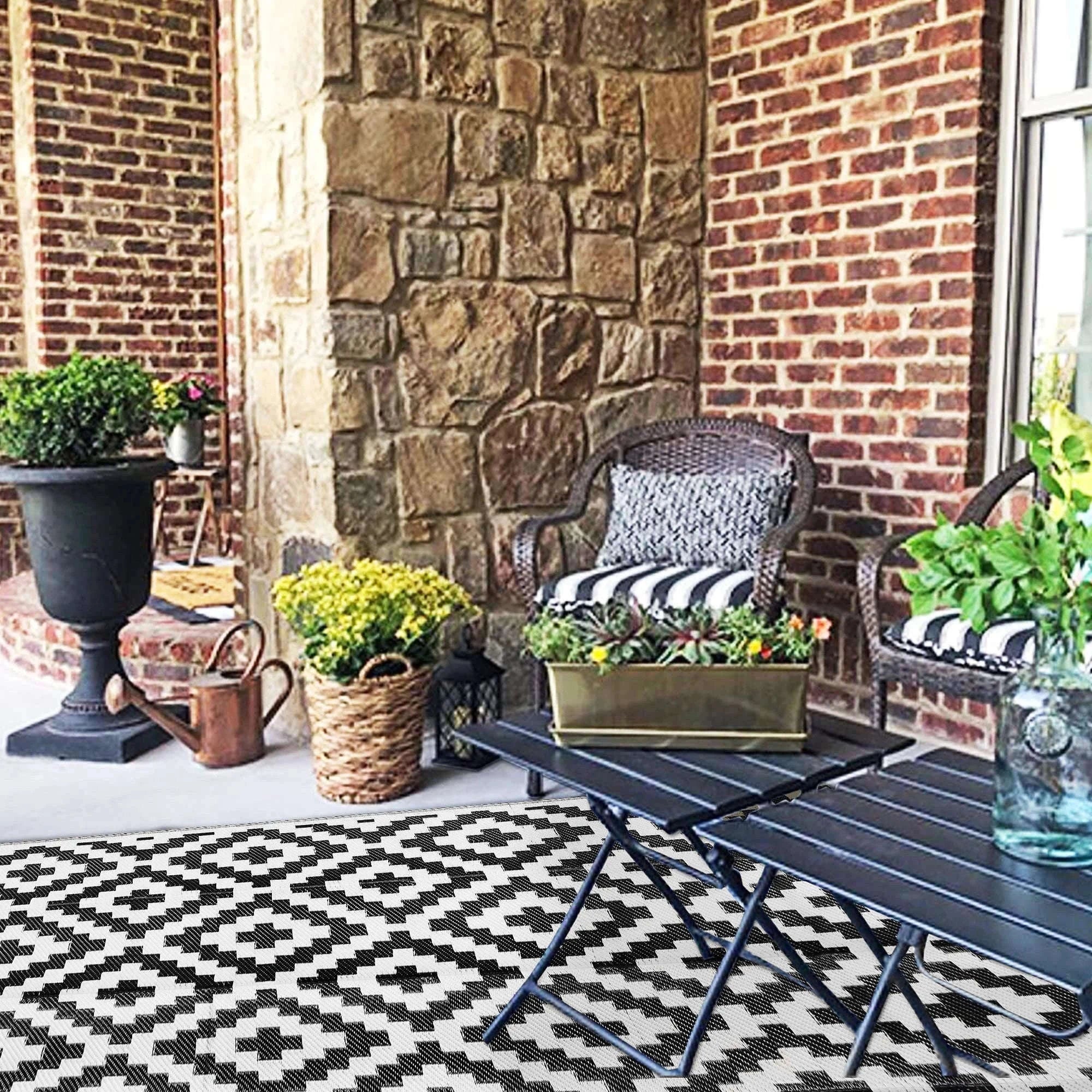 Reversible Outdoor Rug for Camping, Patio and Picnic Use-Rug
