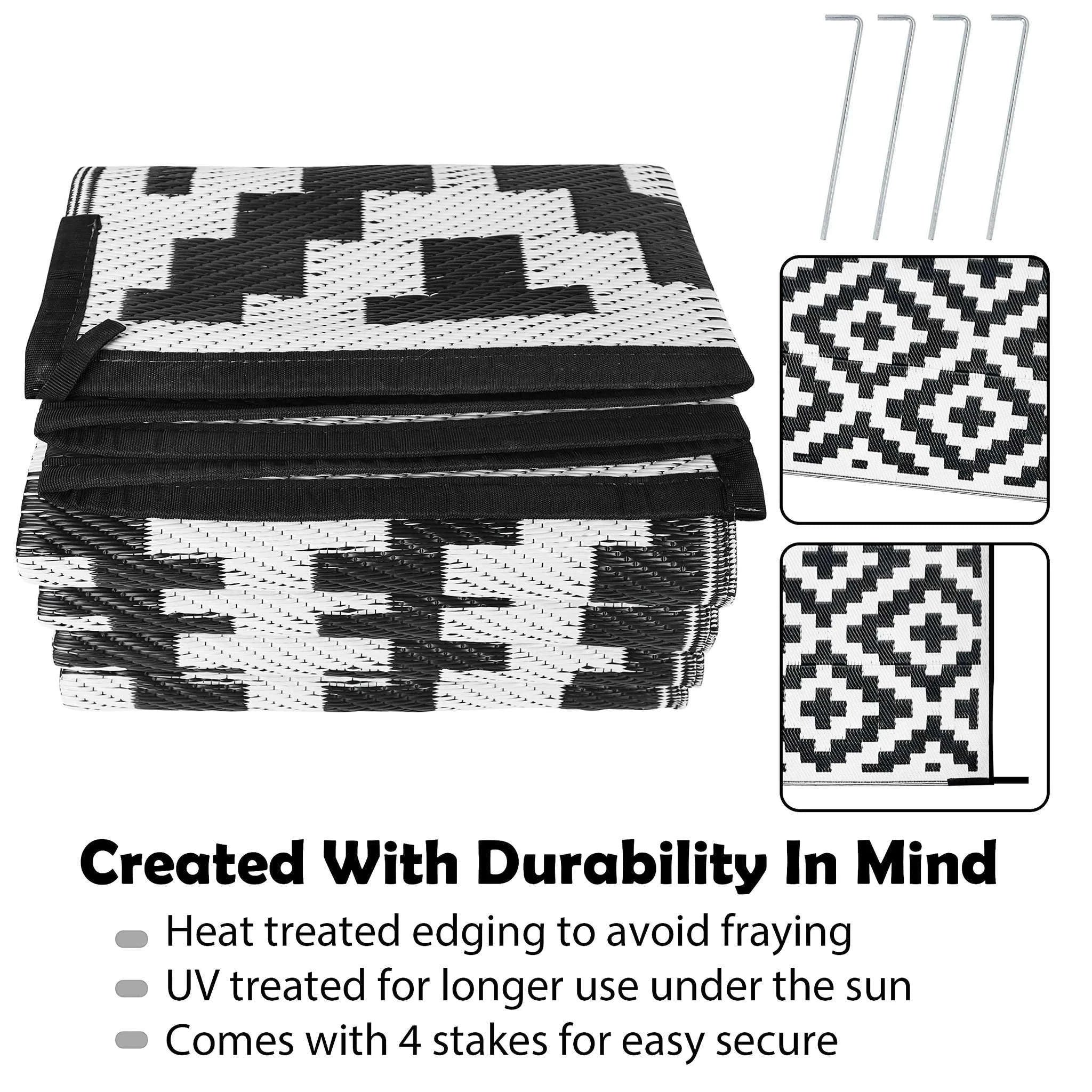 Reversible Outdoor Rug for Camping, Patio and Picnic Use-Rug