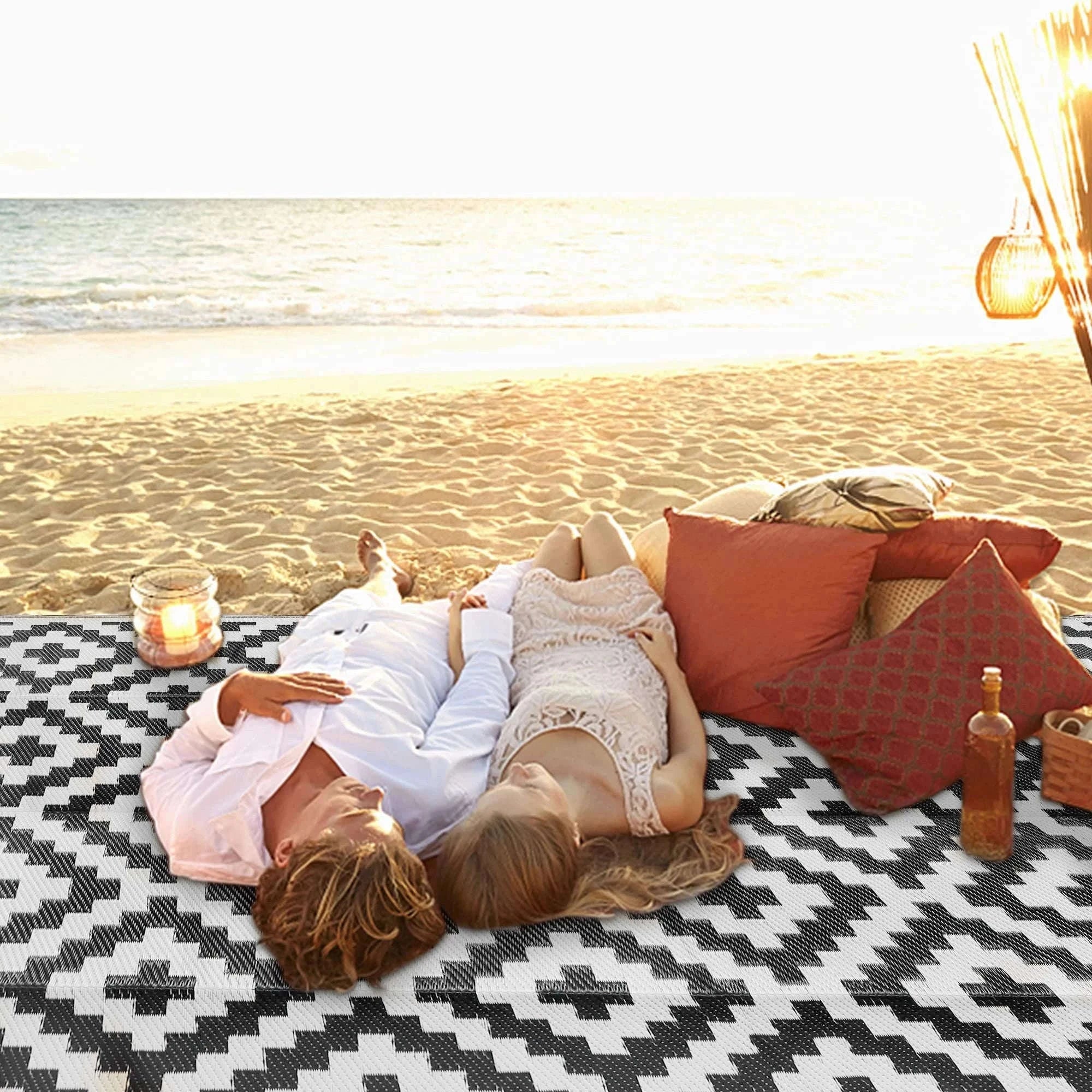 Reversible Outdoor Rug for Camping, Patio and Picnic Use-Rug