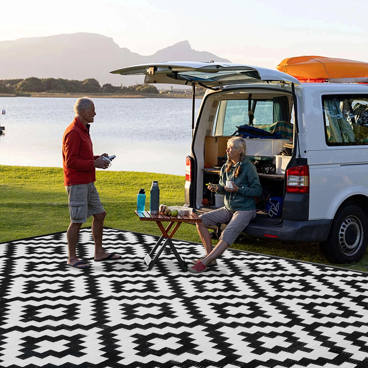Reversible Outdoor Rug for RV, Patio, Beach and Camping-Rug