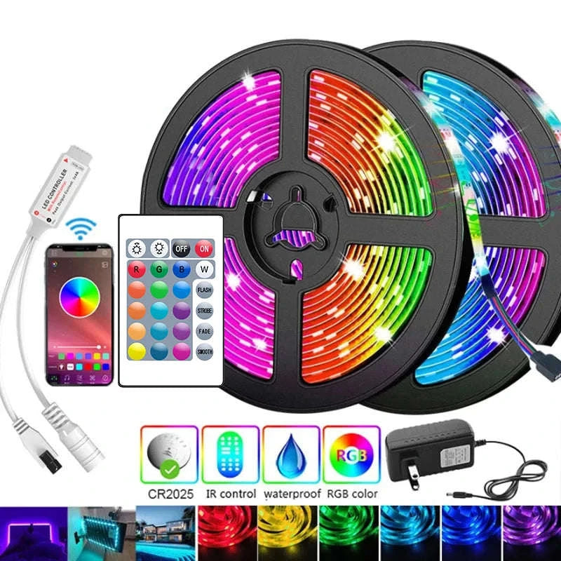 RGB LED Strip Lights with Bluetooth Control 5M–30M 5050 LED Tape-20M / spain