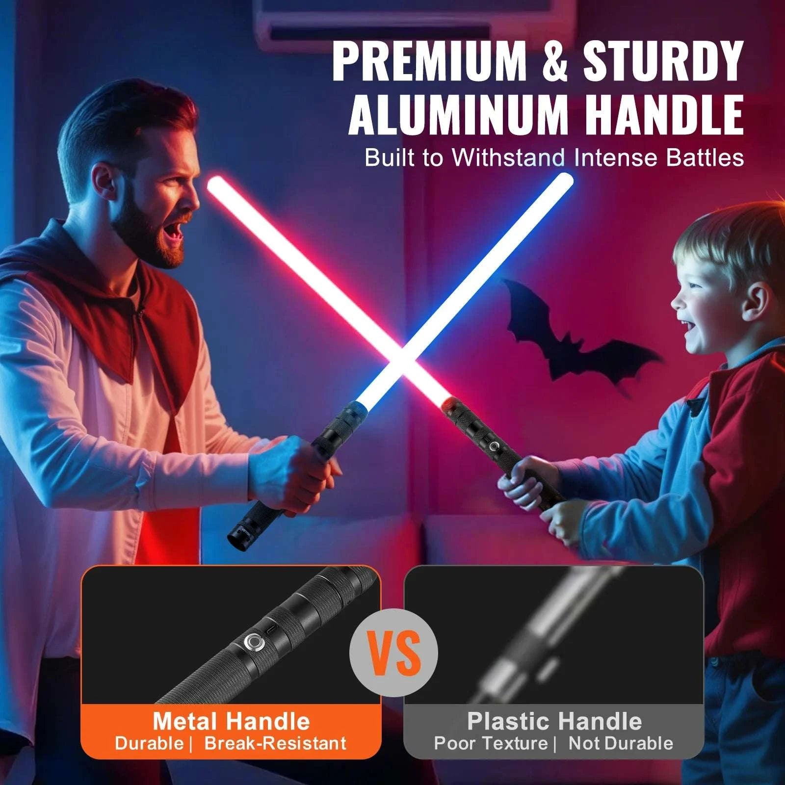 RGB Lightsaber with Sound Effects & Metal Handle Rechargeable-44inch 1pc / United States