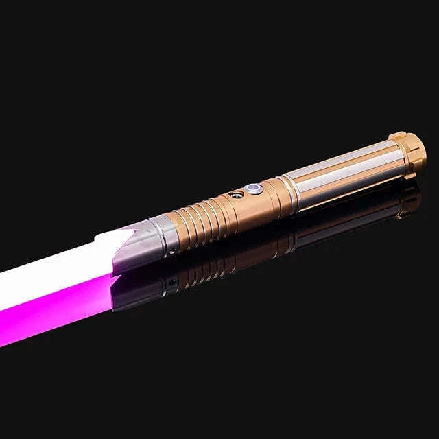 RGB Metal Lightsaber with Sound, USB Charging, Removable Blade-Type 9 Gold RGB
