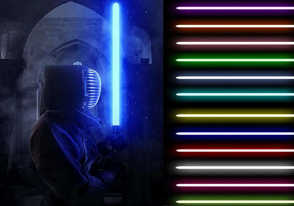 RGB Metal Lightsaber with Sound, USB Charging, Removable Blade-Type 9 Gold RGB