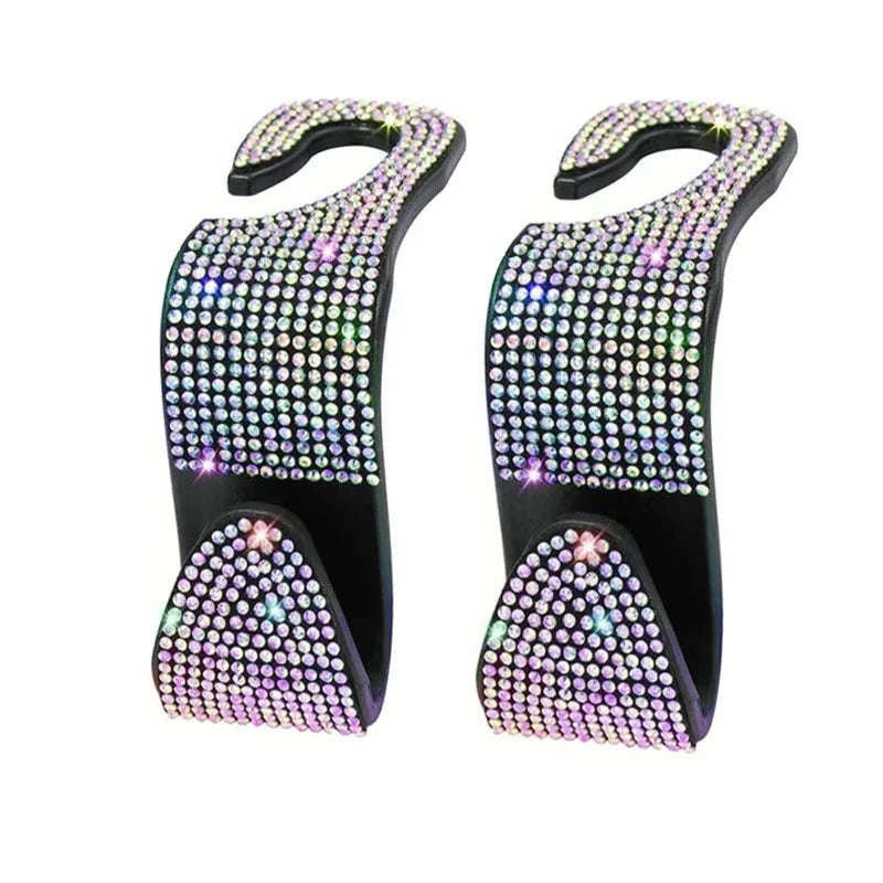 Rhinestone Car Seat Back Hook Hanger for Daily Vehicle Storage-Green 1pc / Germany