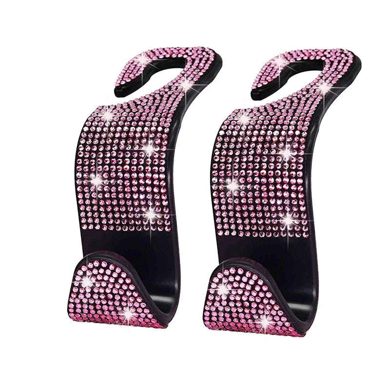 Rhinestone Car Seat Back Hook Hanger for Daily Vehicle Storage-Green 1pc / Germany