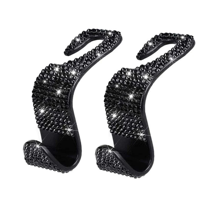 Rhinestone Car Seat Back Hook Hanger for Daily Vehicle Storage-Green 1pc / Germany
