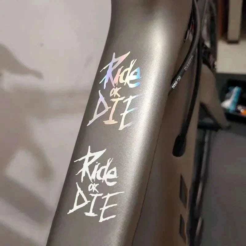 Ride or Die Bike Frame Sticker for Bold Custom Style-LK-RIDE-FY-G / 2.8x4CM(S)