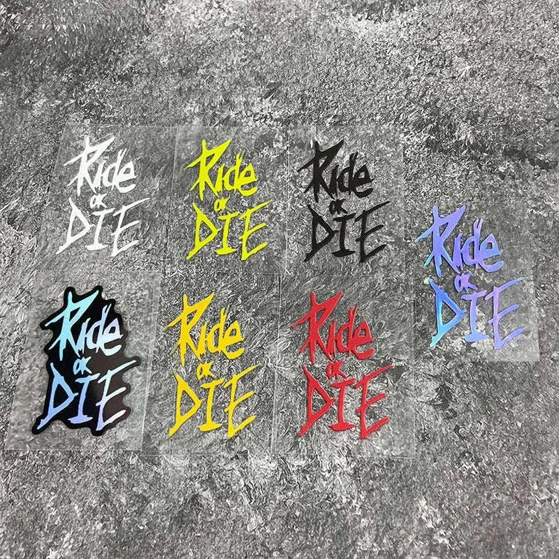 Ride or Die Bike Frame Sticker for Bold Custom Style-LK-RIDE-FY-G / 2.8x4CM(S)