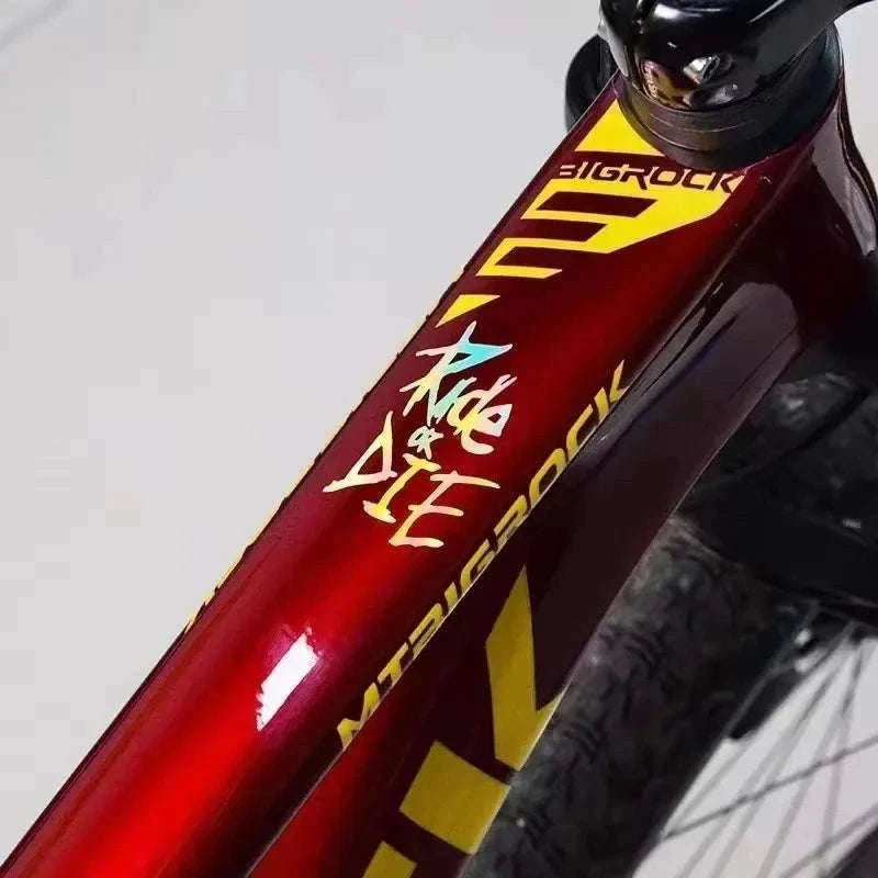 Ride or Die Bike Frame Sticker for Bold Custom Style-LK-RIDE-FY-G / 2.8x4CM(S)
