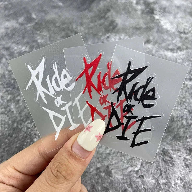 Ride or Die Bike Frame Sticker for Bold Custom Style-LK-RIDE-FY-G / 2.8x4CM(S)