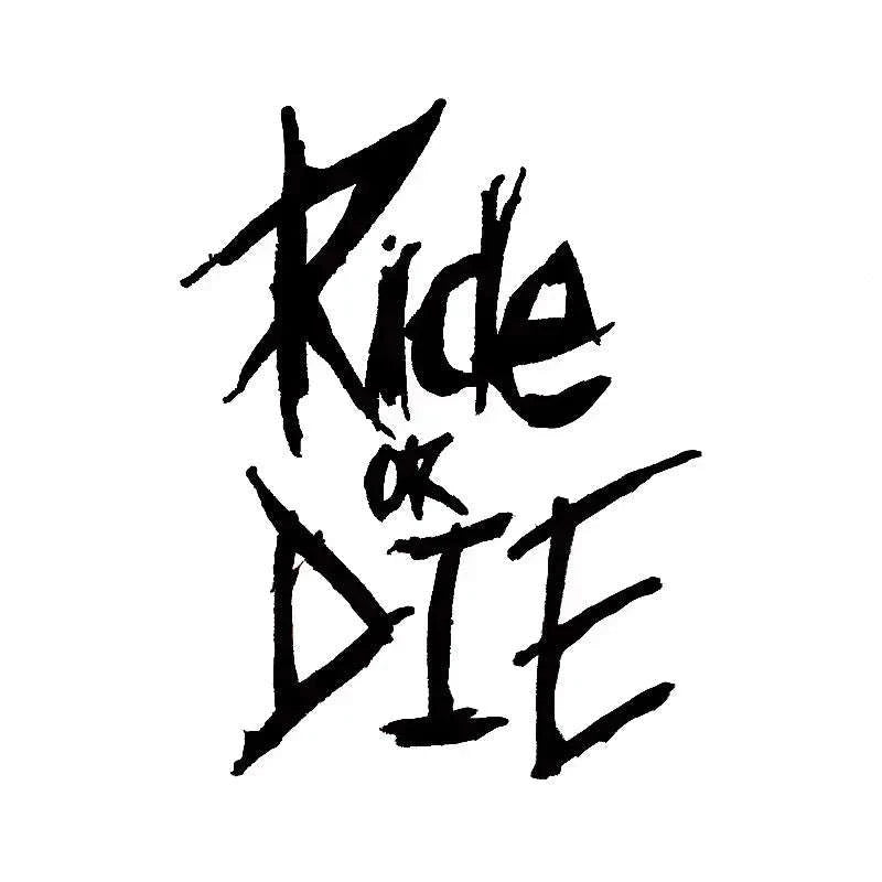 Ride or Die Bike Frame Stickers-White
