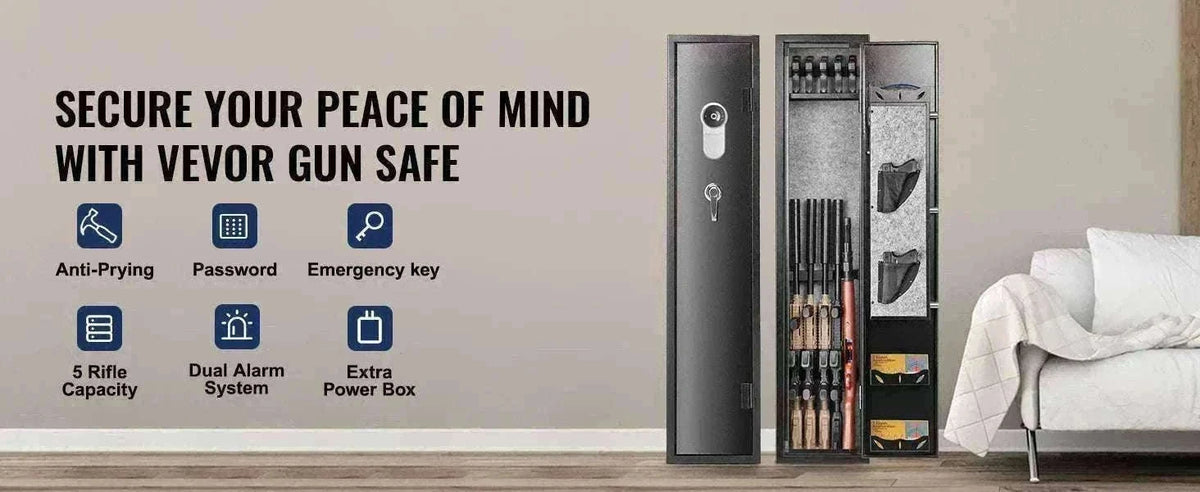 Rifle Gun Safe Cabinet with Digital Keypad or Fingerprint Lock-6-8 with Locker / spain