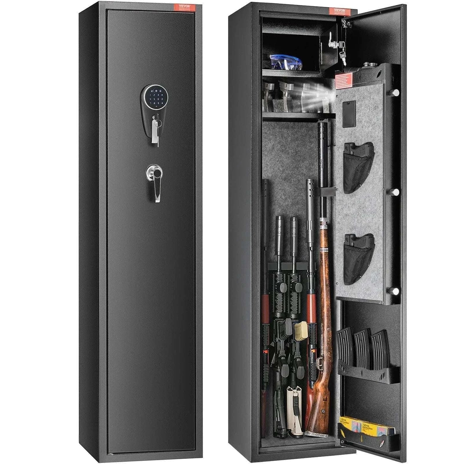 Rifle Gun Safe Cabinet with Digital Keypad or Fingerprint Lock-6-8 with Locker / spain
