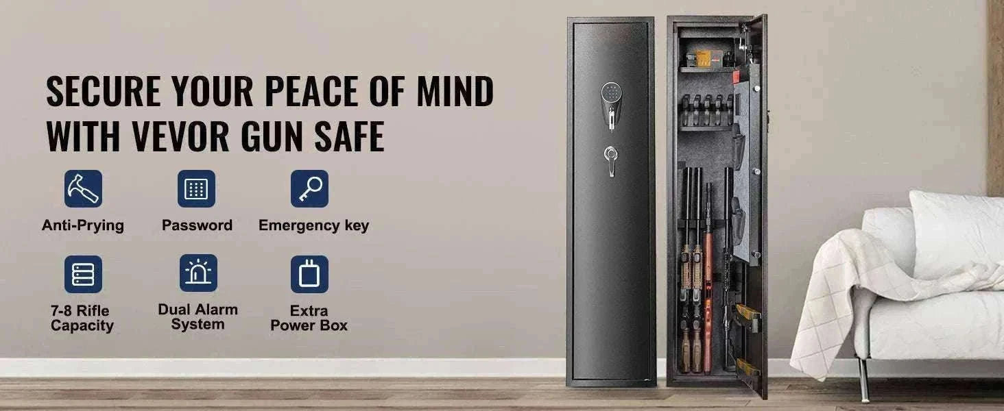 Rifle Gun Safe Cabinet with Digital Keypad or Fingerprint Lock-6-8 with Locker / spain