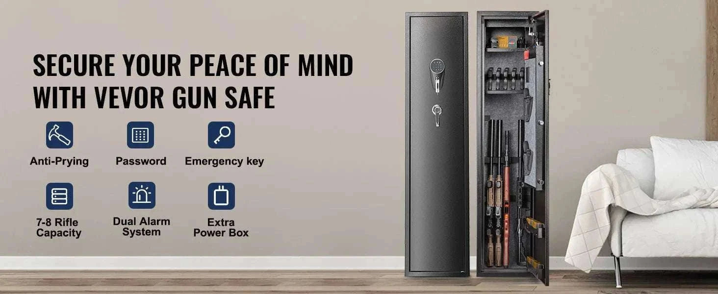 Rifle Gun Safe Cabinet with Digital Keypad or Fingerprint Lock-6-8 with Locker / spain