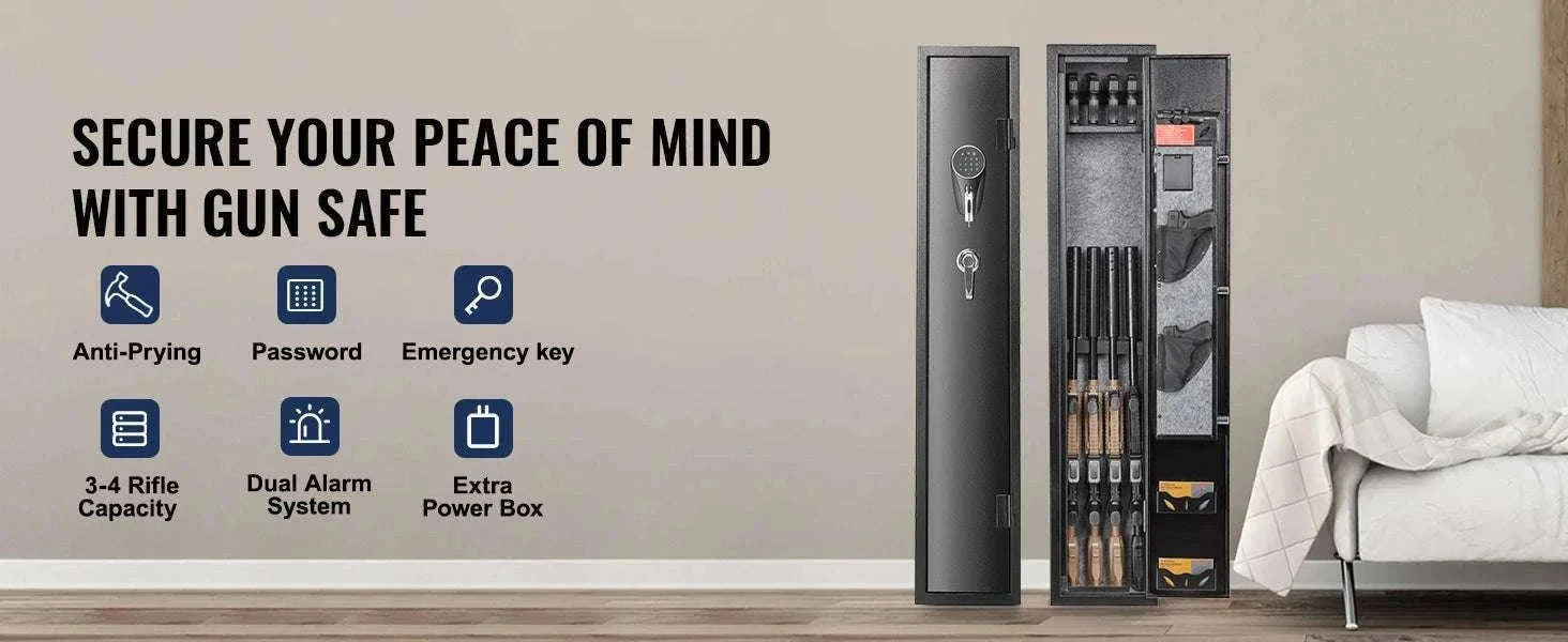 Rifle Gun Safe Cabinet with Digital Keypad or Fingerprint Lock-6-8 with Locker / spain