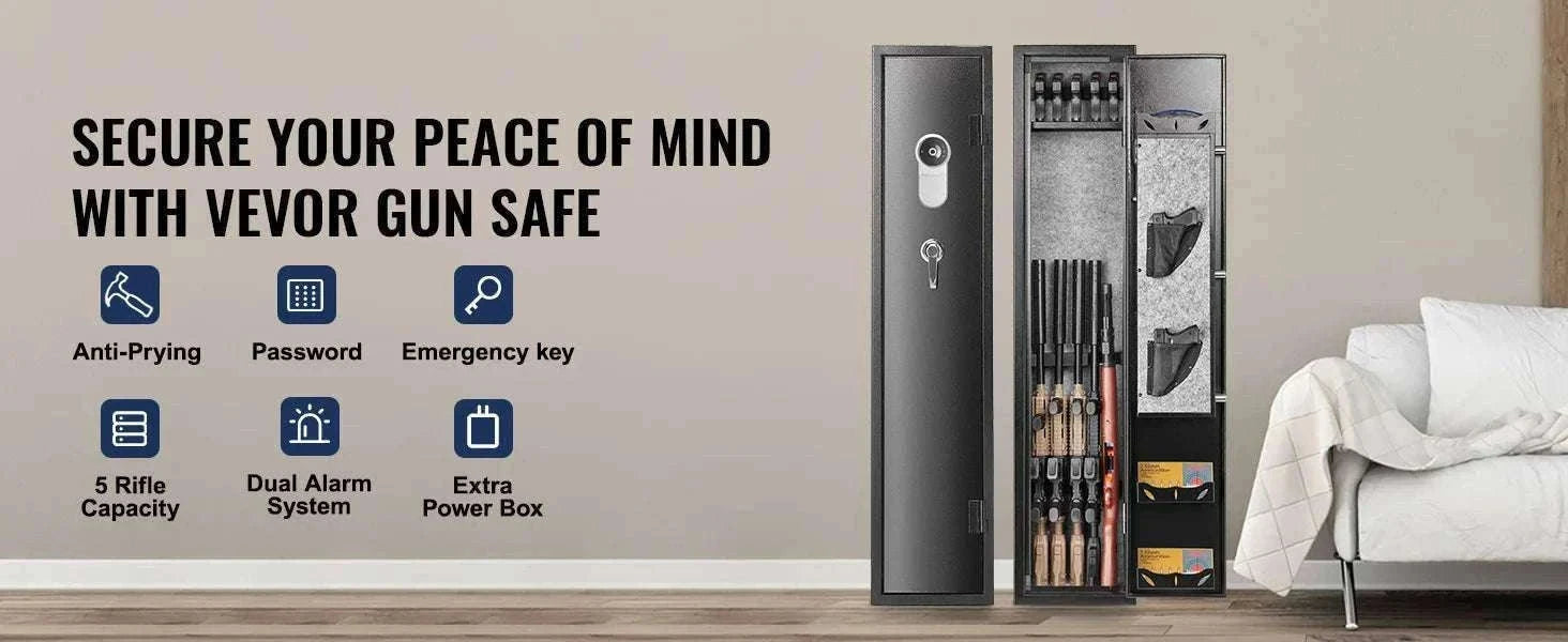Rifle Gun Safe Cabinet with Digital Keypad or Fingerprint Lock-6-8 with Locker / spain