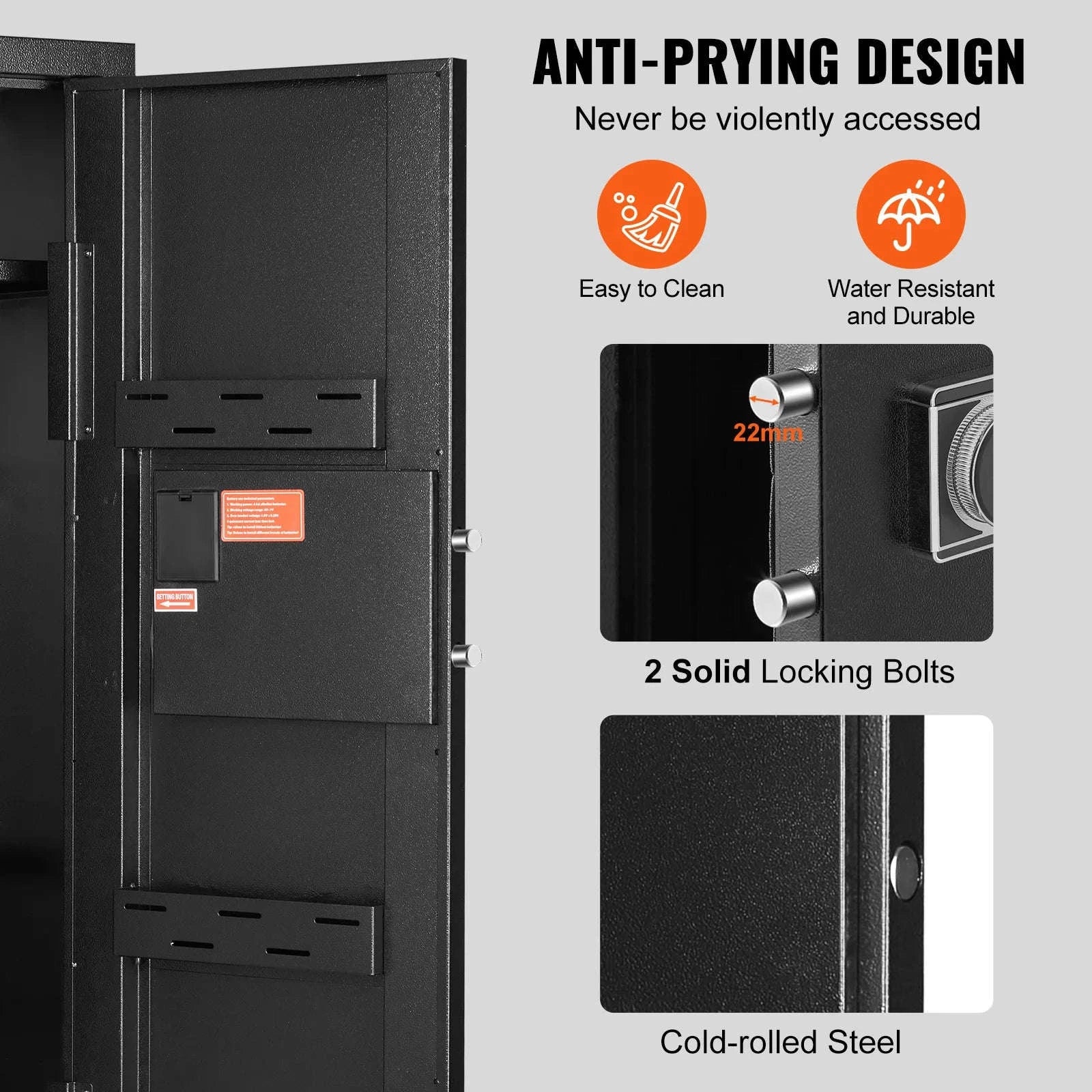 Rifle Gun Safe with Digital Keypad Lock and Removable Shelf-8 to 10 Rifles / United States
